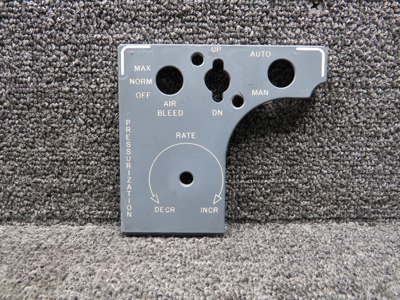 2418104-1 LearJet 24E Pressurization Panel Placard