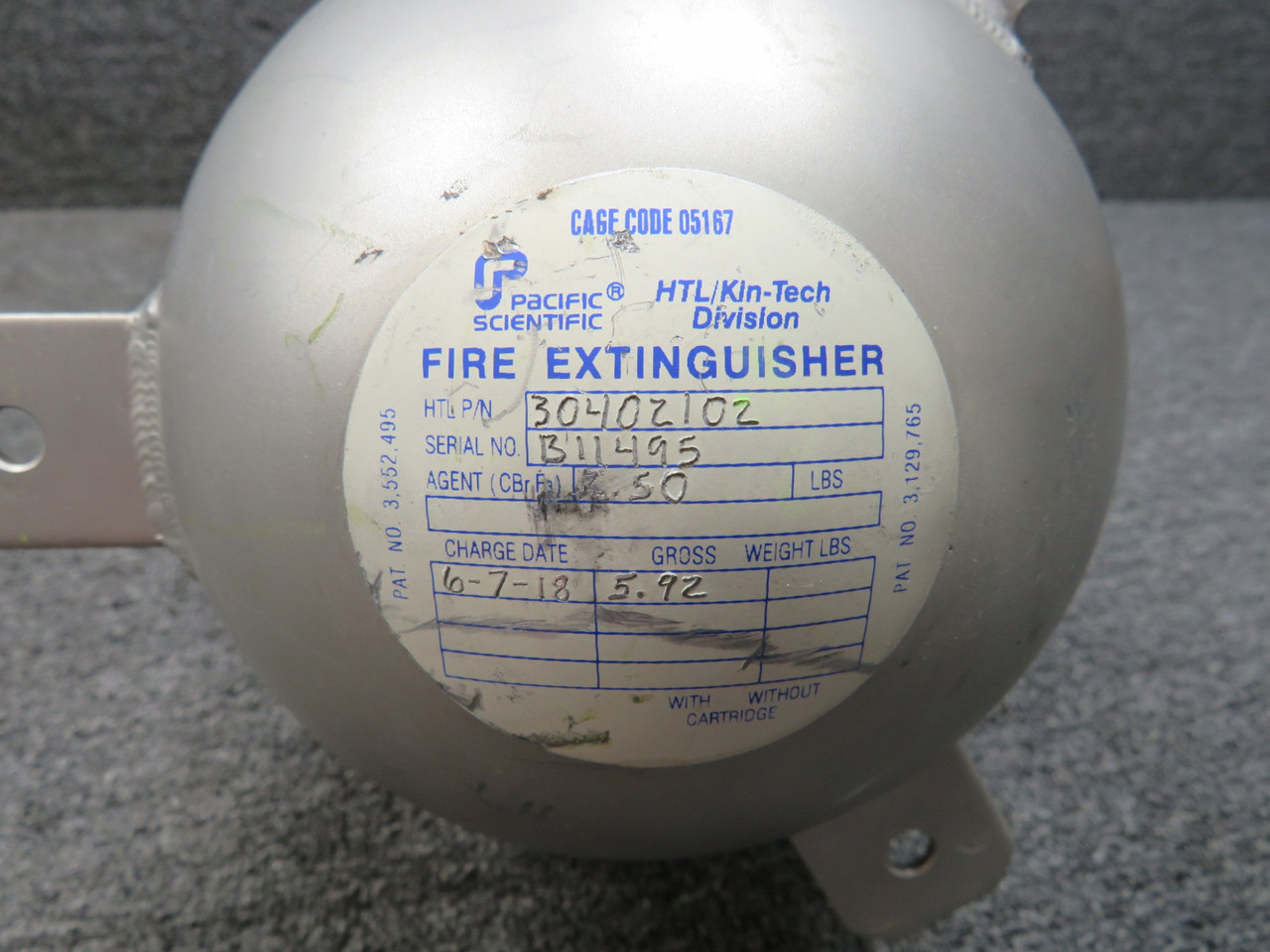 30402102 Pacific Scientific Fire Extinguisher Left Hand with
