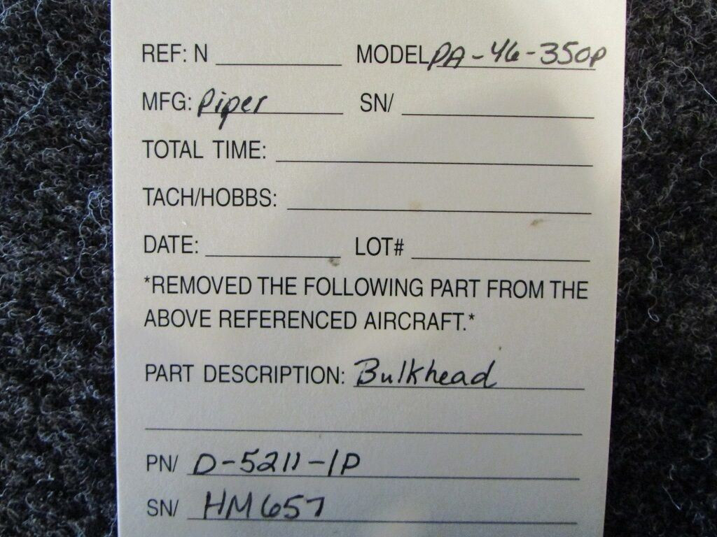 D52111P Piper PA46350P Bulkhead (Jetprop Conversion)