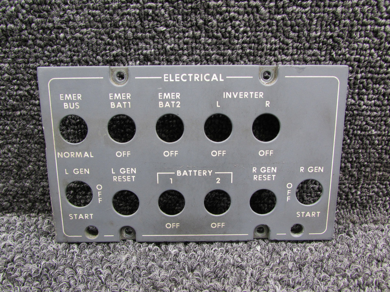 7608016-1, -2 (Alt: 11094) Learjet Electrical Panel Overlay w Green Tag (Core)