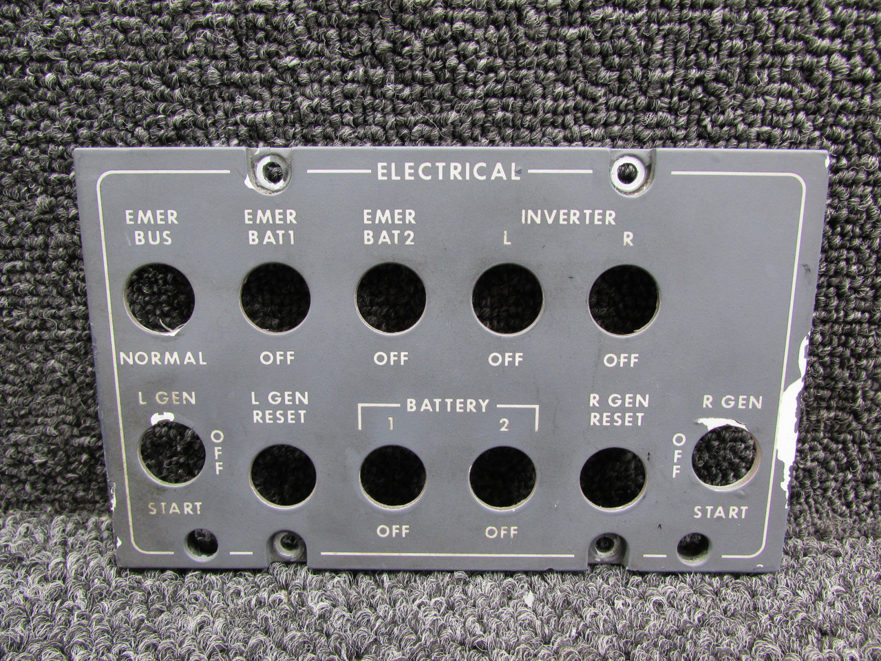7608016-2 (Alt: 11094) Learjet Electrical Panel Overlay w Green Tag (Core)