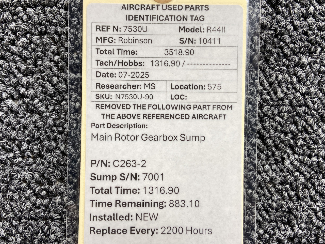 C263-2 Robinson R44II Main Rotor Gearbox Sump For Sale