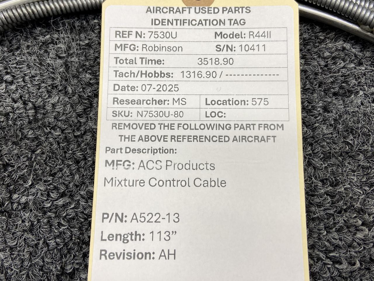 A522-13 ACS Products Mixture Control Cable For Sale