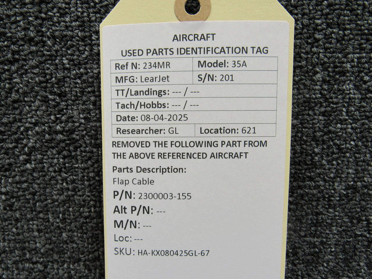 2300003-155 Flap Cable (Length: 64”) For Sale