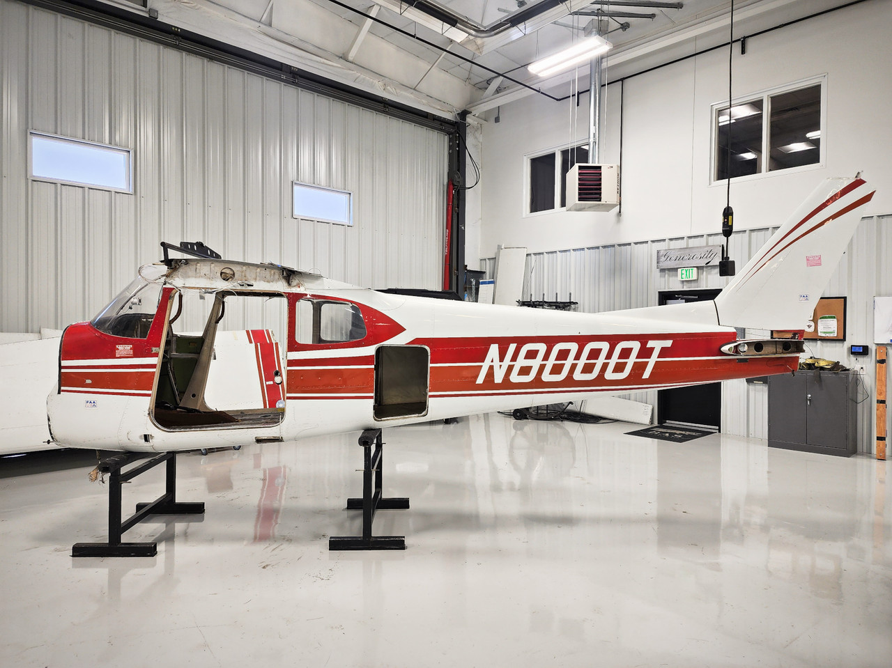 Cessna 175A Fuselage with Bill of Sale, Data Tag, and Logbooks