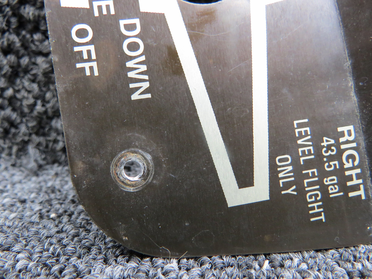 1205125-9 (Use PN: 1205125-12) Cessna 206H Fuel Selector Placard