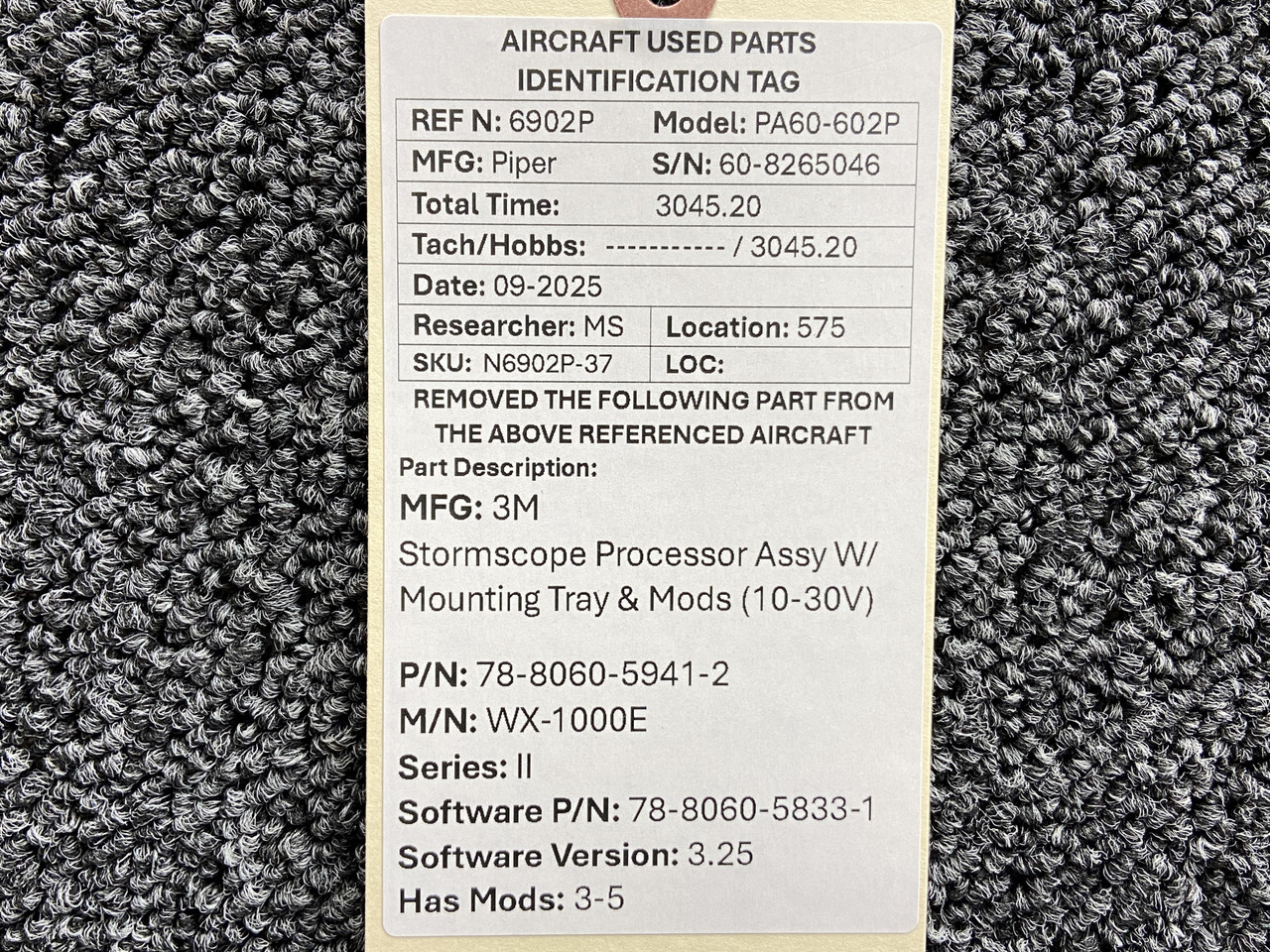 78-8060-5941-2 3M WX-1000E Stormscope II Processor Assembly (10-30