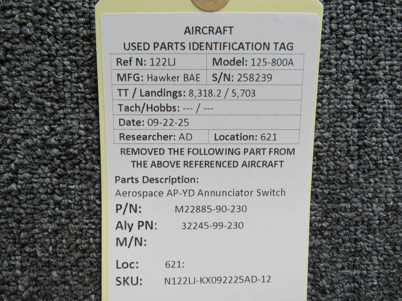 M22885-90-230 (Alt: 32245-99-230) Aerospace AP-YD Annunciator