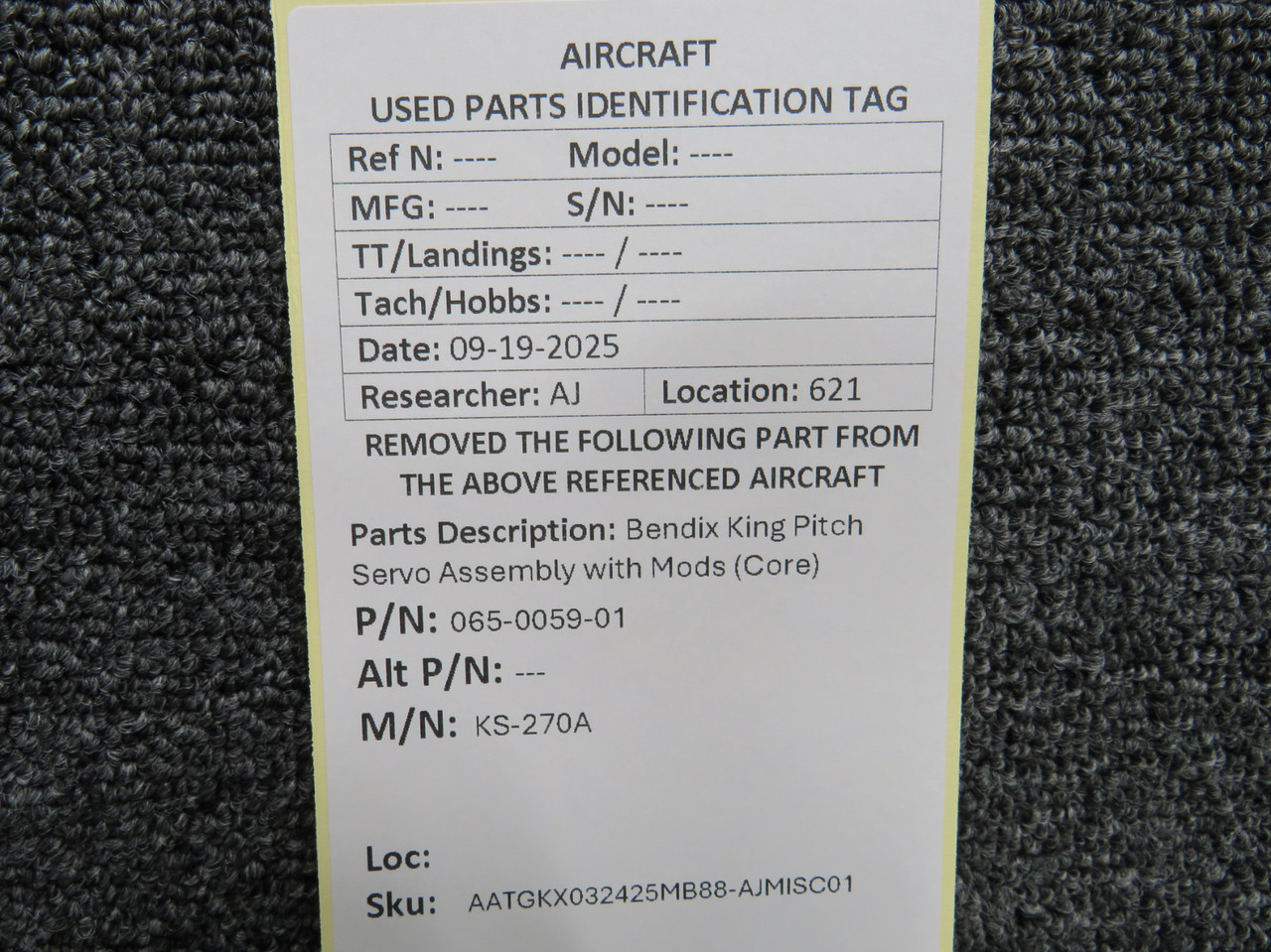 065-0059-01 Bendix King KS-270A Pitch Servo Assembly with Mods