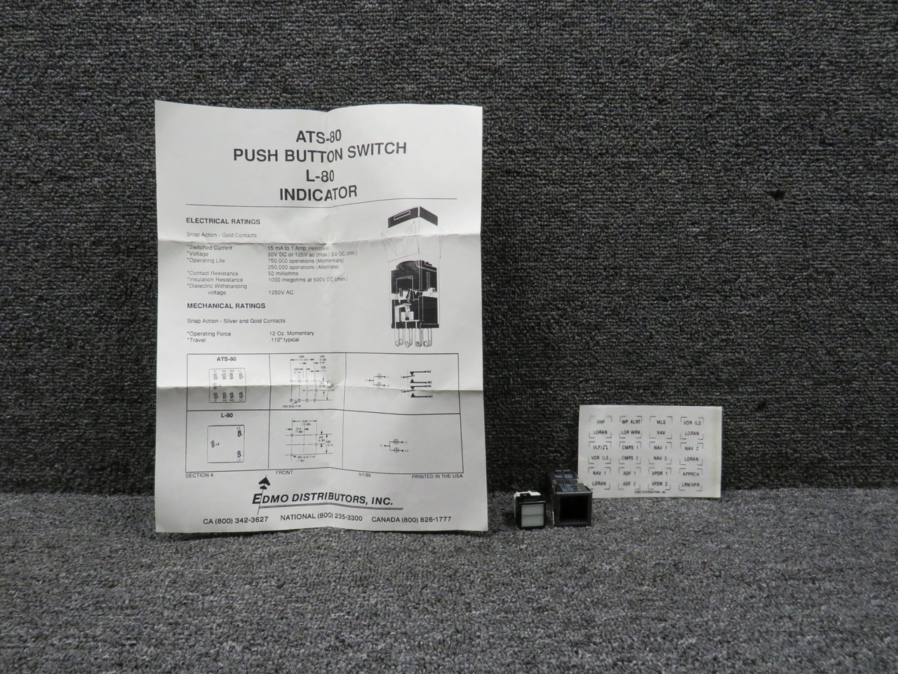 554-6231-411 Dialight Push Switch Kit (New Old Stock)