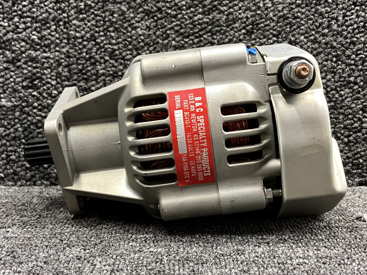 BC410-1 Continental IO-550-B B&C Specialty Alternator Assembly (14-28V, 20A)