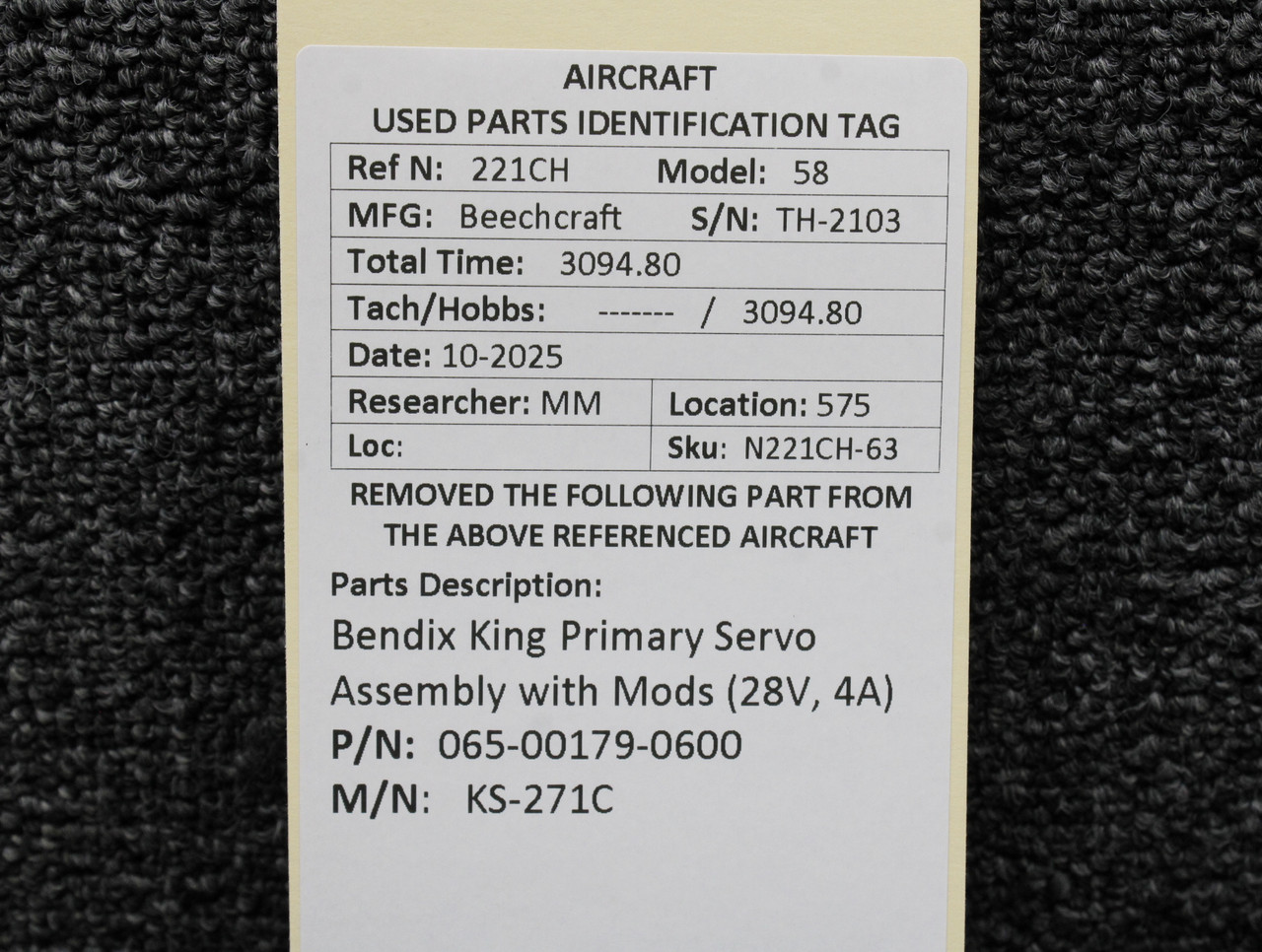 065-00179-0600 Bendix King KS-271C Primary Servo Assembly with