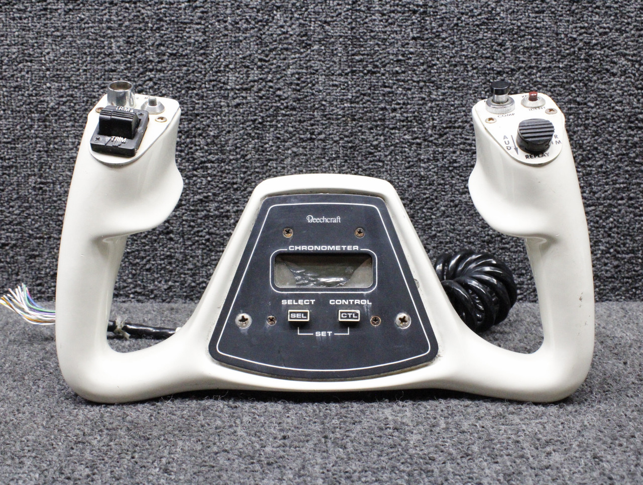 60-524080-21 Beechcraft 58 Pilot Control Wheel with Chronometer and Switches