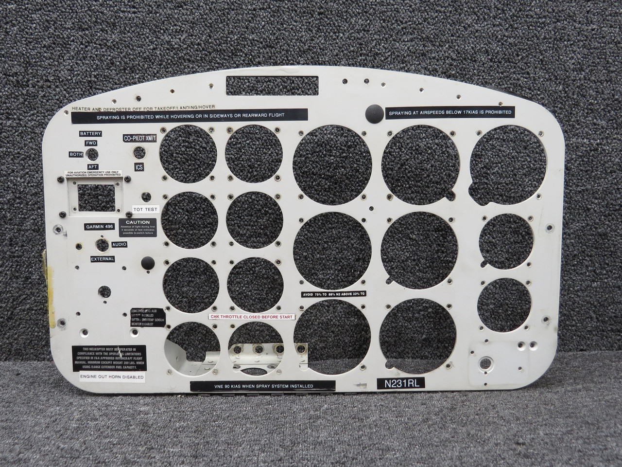 Bellページ 206-075-277-105 Bell 206B Instrument Panel Assembly for Sale