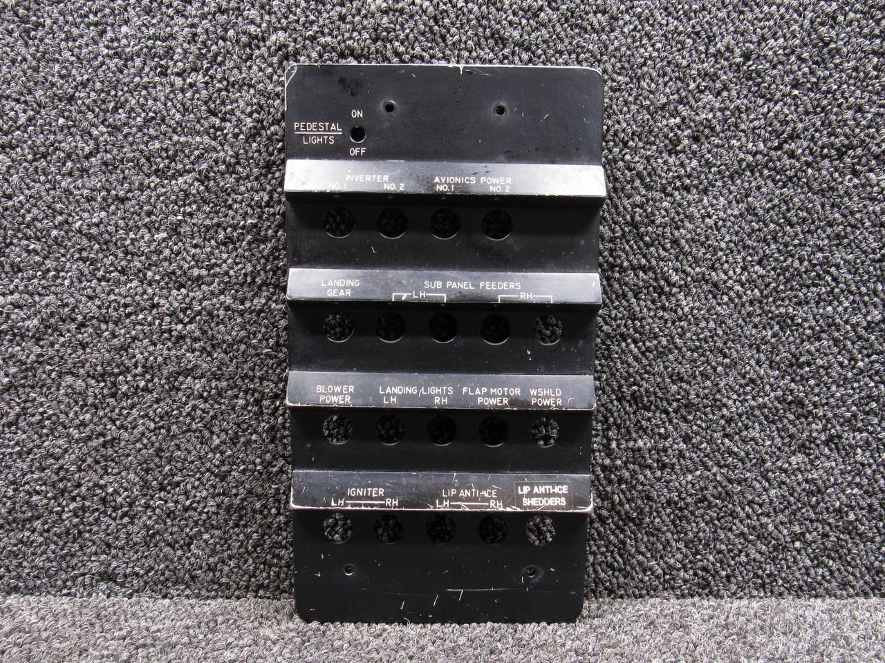 50-364315-39 Beechcraft KA-E90 Pedestal Lights & Circuit Breakers Lighted Panel