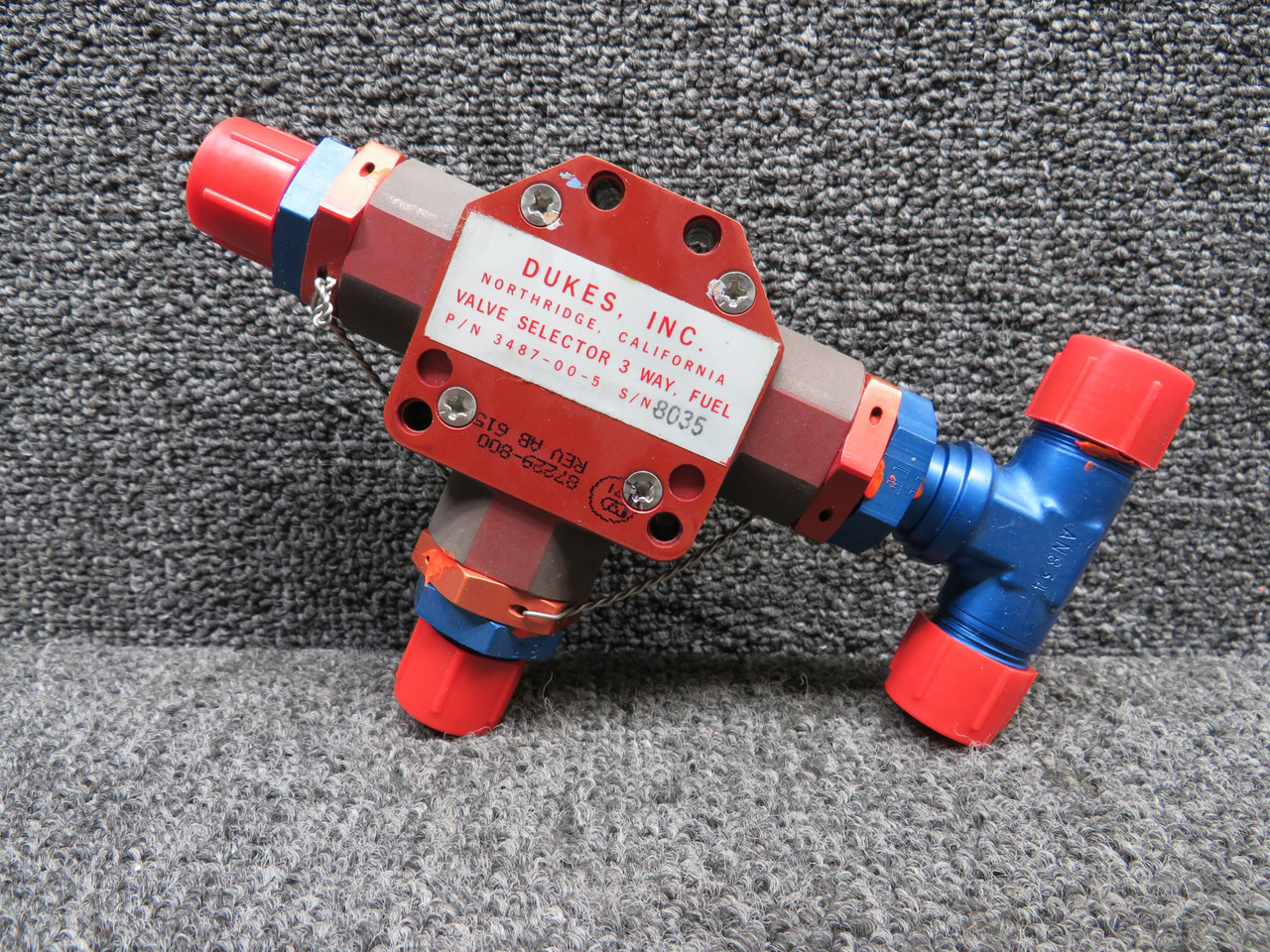 3487-00-5 Dukes 3-Way Fuel Selector Valve Assembly