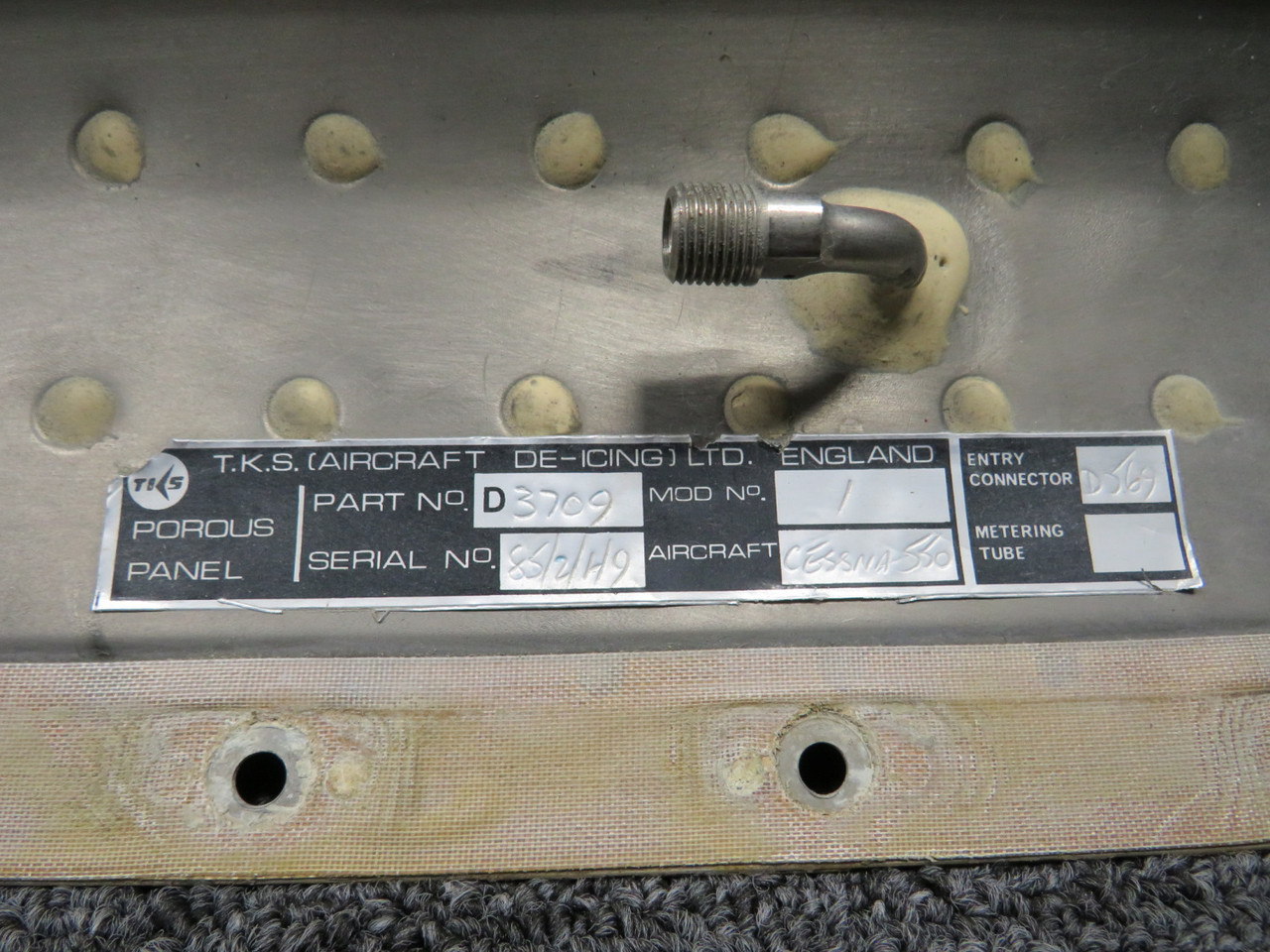 D3709 (Alt: 6511148-3) TKS Wing De-Ice Outboard Porus Panel Left