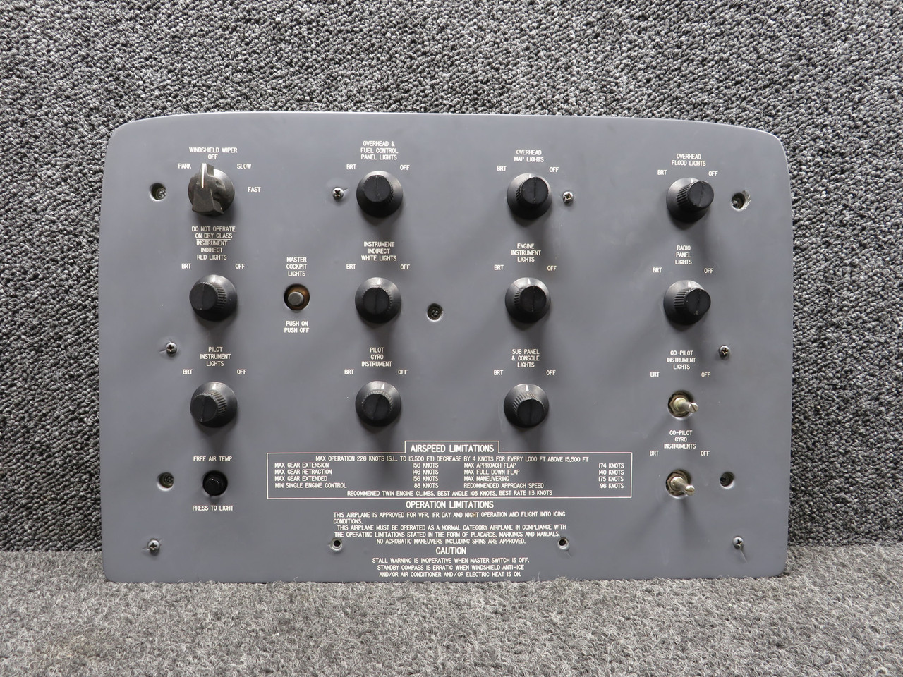 90-364050-1 Beechcraft KA-E90 Electrical Equipment Overhead Panel