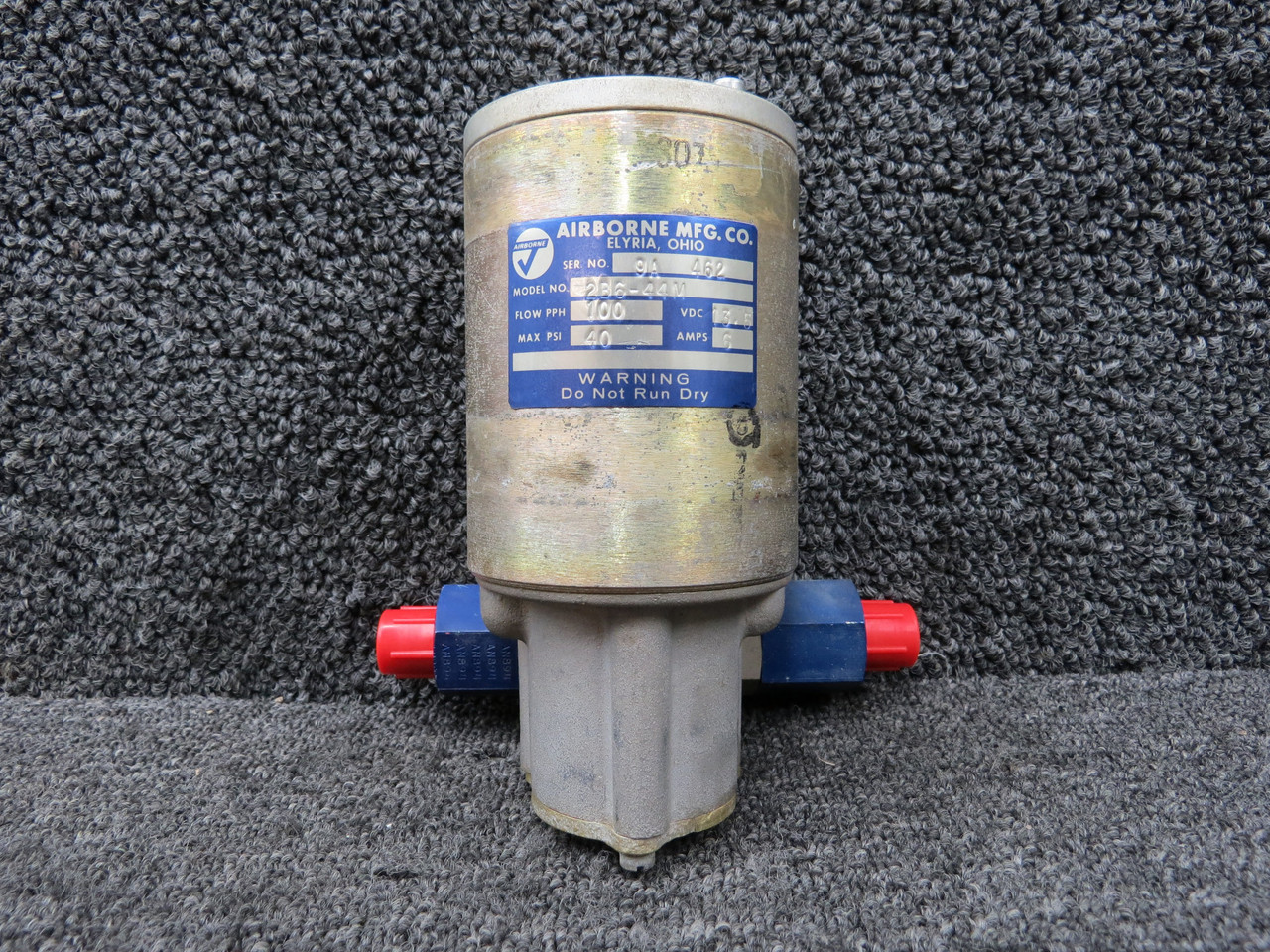 2B6-44M Airborne Fuel Pump Assembly (Volts: 14, Amps: 6)
