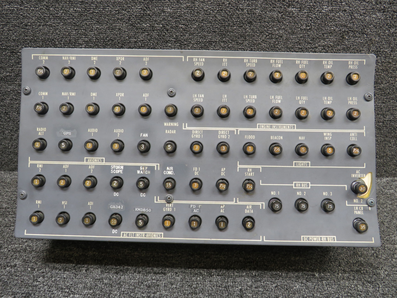 5518117-58 Cessna Citation 501 Circuit Breaker Panel For Sale