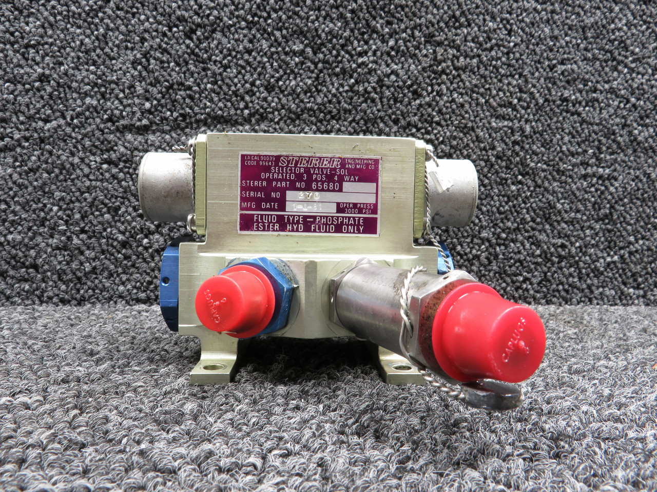65680 Sterer Three Position Four Way Selector Valve (Core)