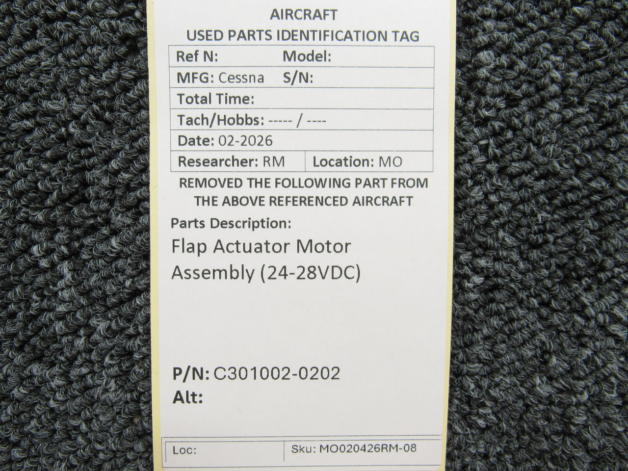 C301002-0202 Cessna Flap Actuator Motor Assembly (24-28VDC) For Sale