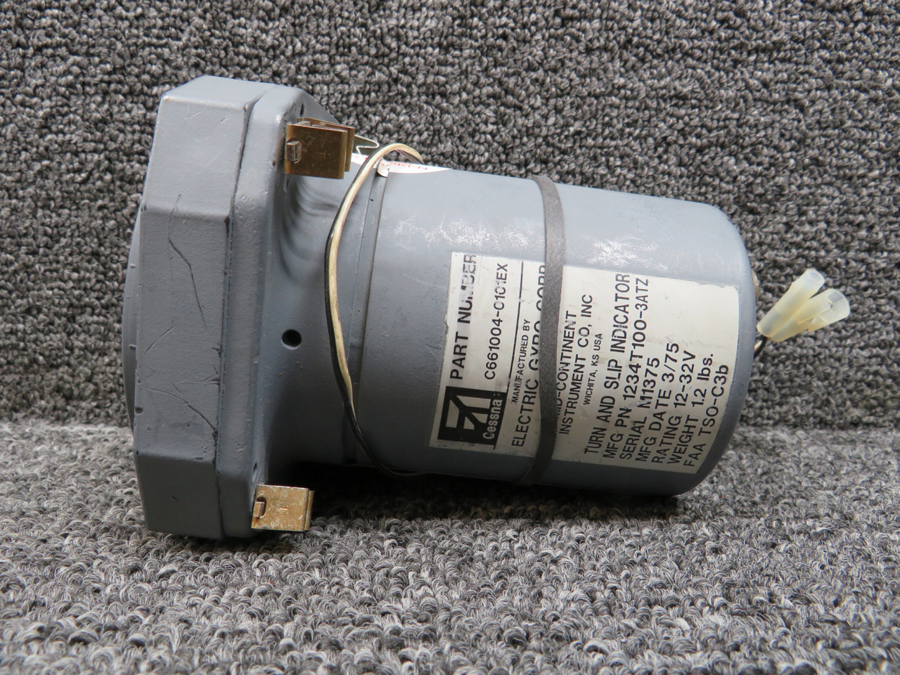 1234T100-3ATZ Electric Gyro Corporation Turn and Slip Indicator