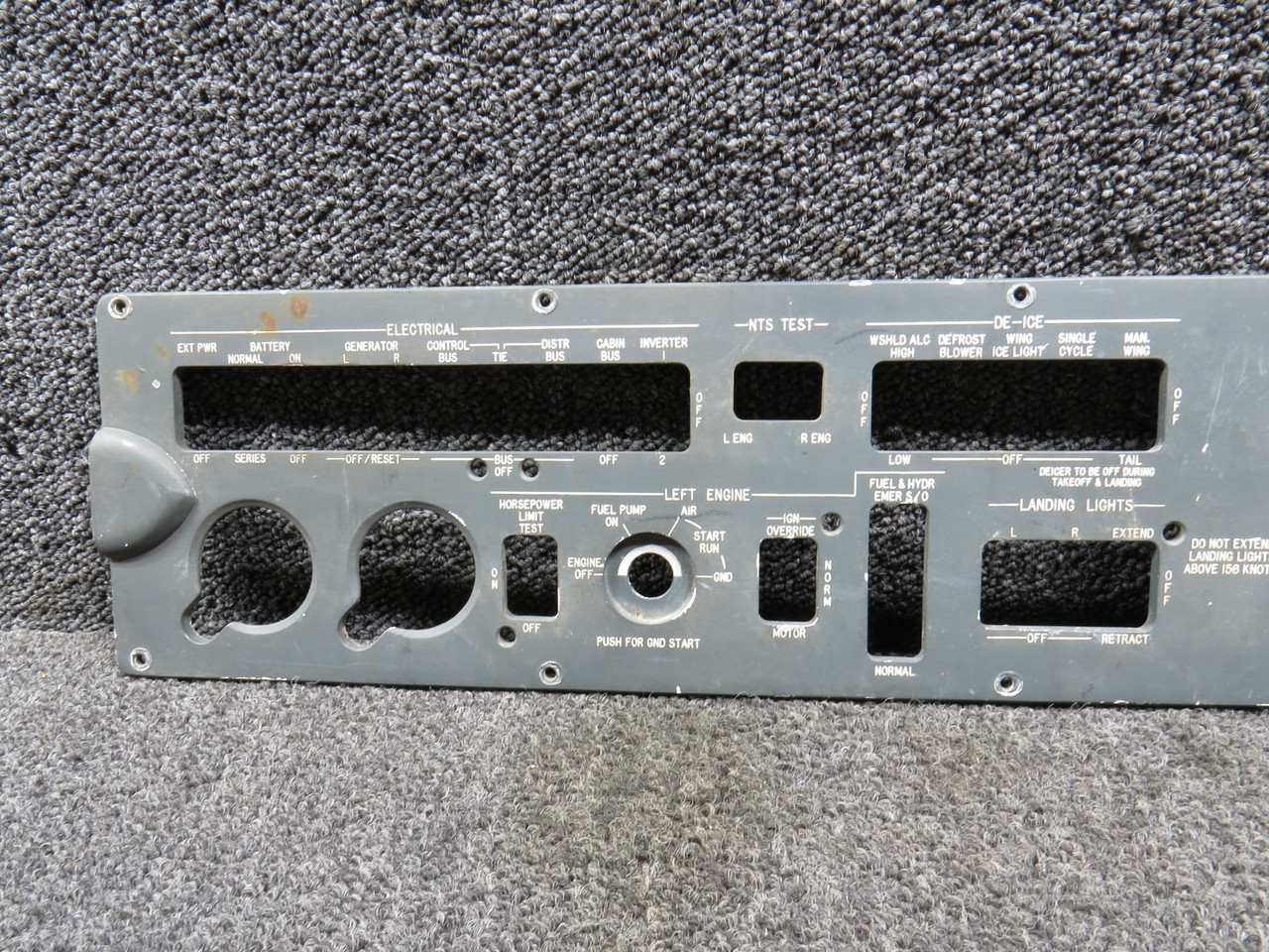 800583-3 Aero Commander 690A Annunciator Overlay Panel Assembly