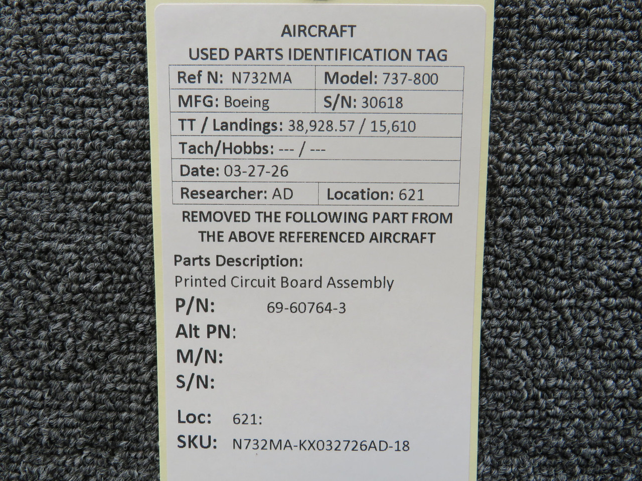 69-60764-3 Boeing 737-800 Printed Circuit Board Assembly For Sale