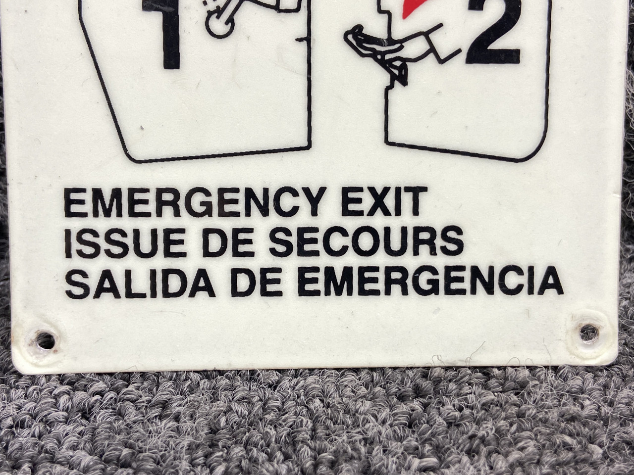 1201999-24 Cessna T206H Cargo Door Emergency Exit Placard For Sale