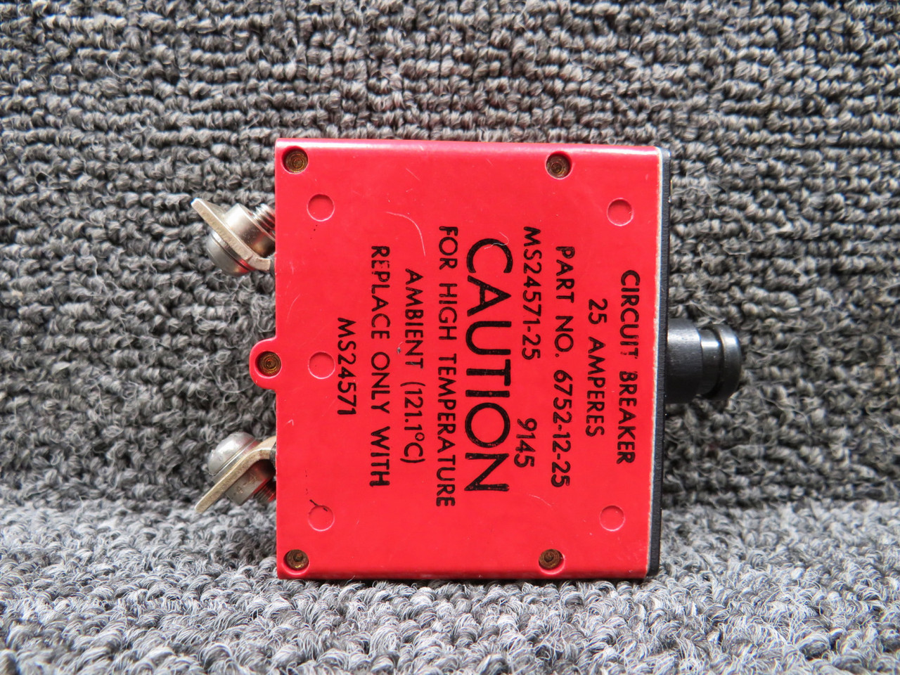 6752-12-25 (Alt: MS24571-25) Klixon Circuit Breaker For Sale