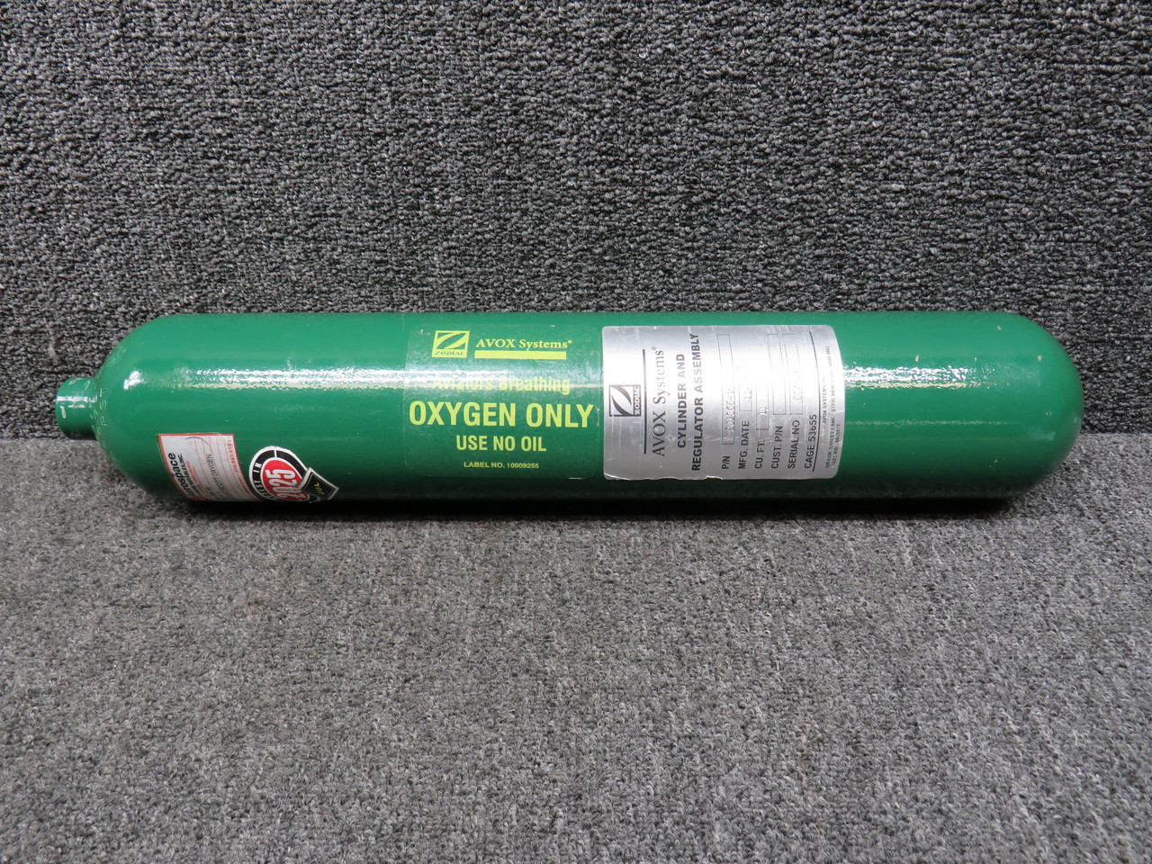 801365-10 (Alternate PN: C166001-0813) Avox Oxygen Bottle Assembly