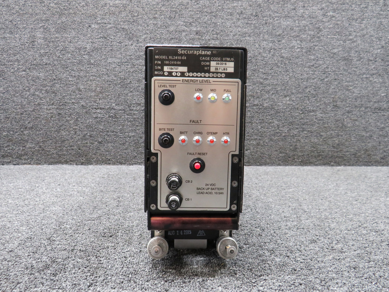 ba27f390ページ 100-2410-04 Securaplane XL2410-04 Backup Battery Assy with Mods