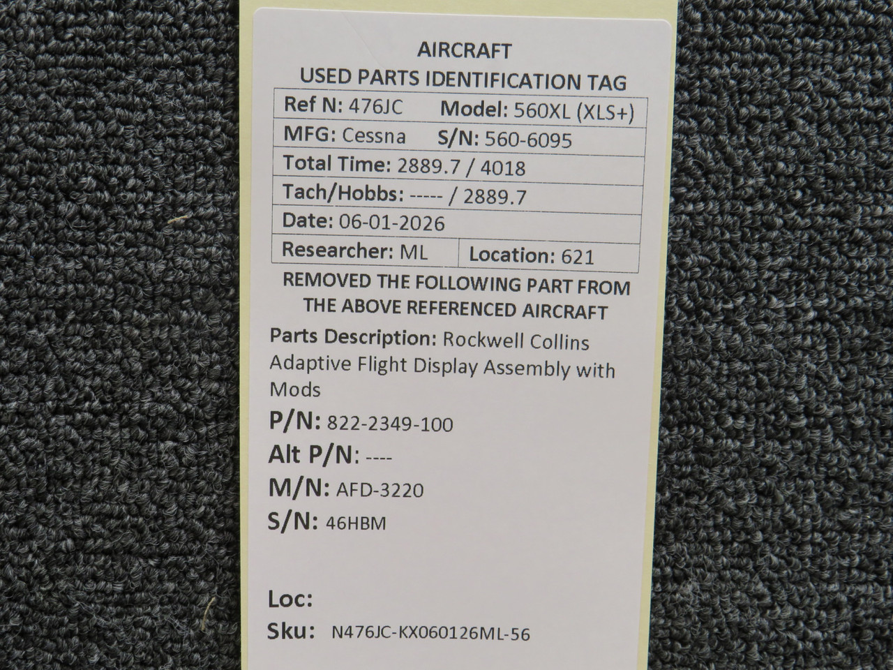 822-2349-100 Rockwell Collins AFD-3220 Adaptive Flight Display