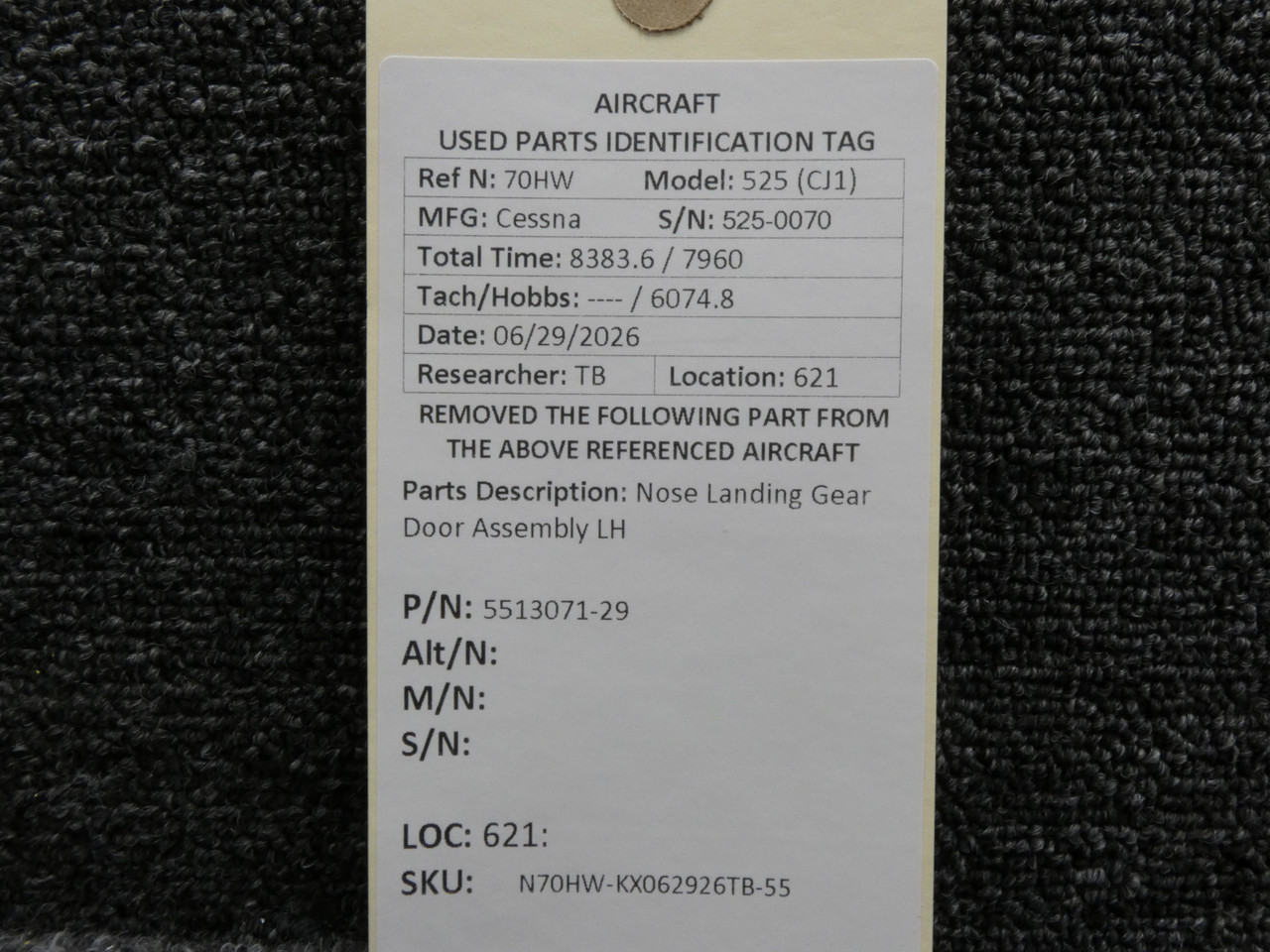5513071-29 Cessna 525 Citation CJ1 Nose Landing Gear Door Assy LH