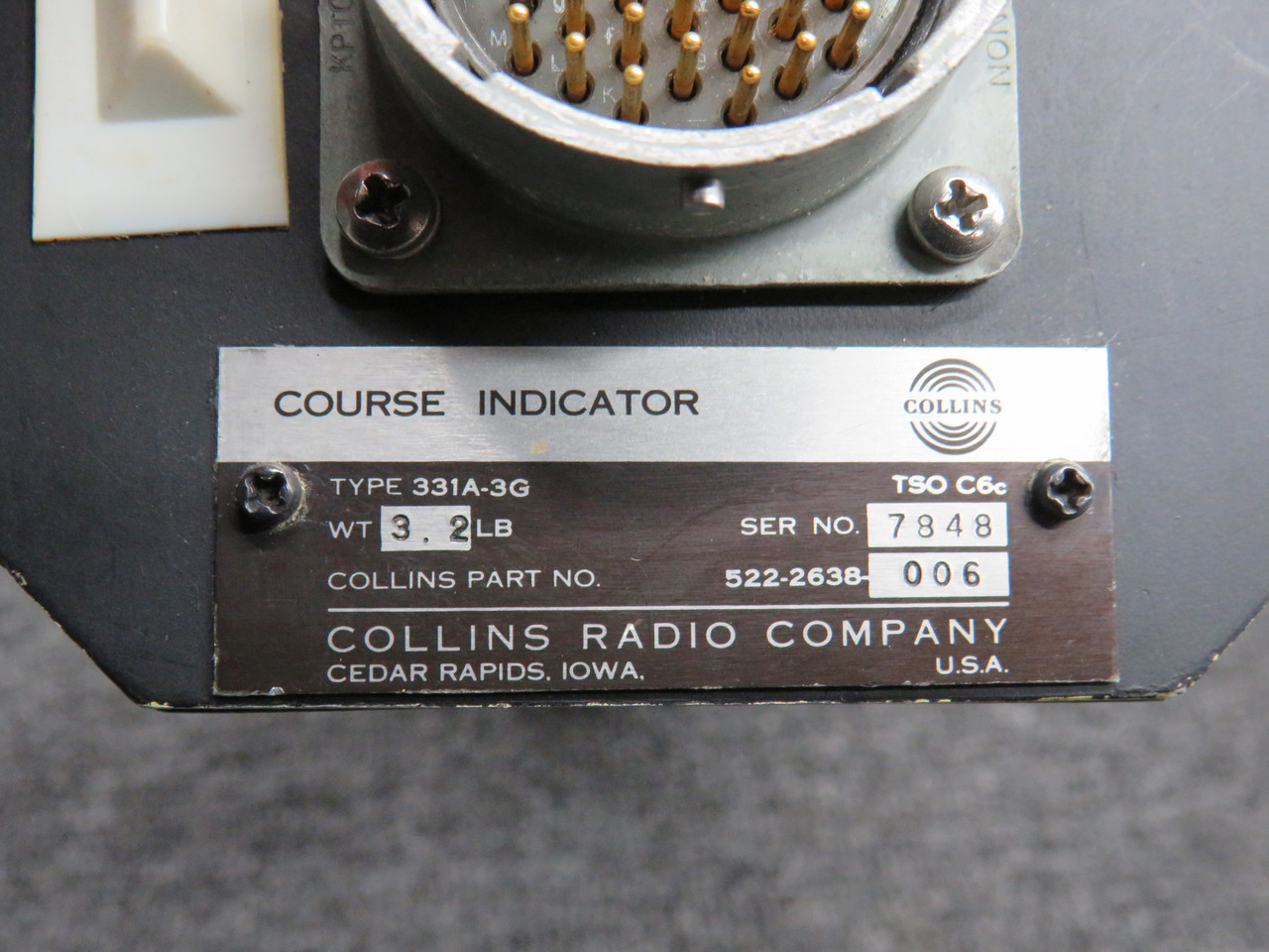 522-2638-006 Collins Radio 331A-3G Course Select Indicator (Core
