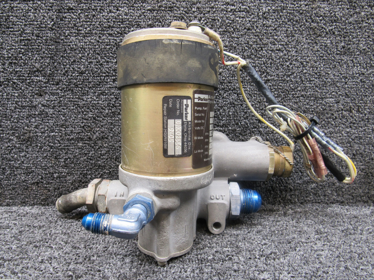 8/29~Ashページ 2B7-29OH Parker Airborne Fuel Pump Assembly (Volts: 27.5, Amps