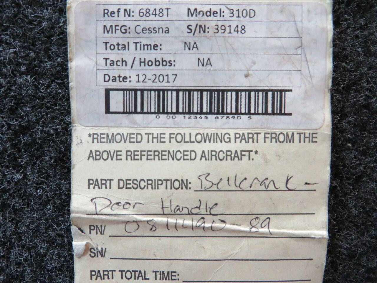 0811490-89 Cessna 310D Door Handle Bellcrank (BD)