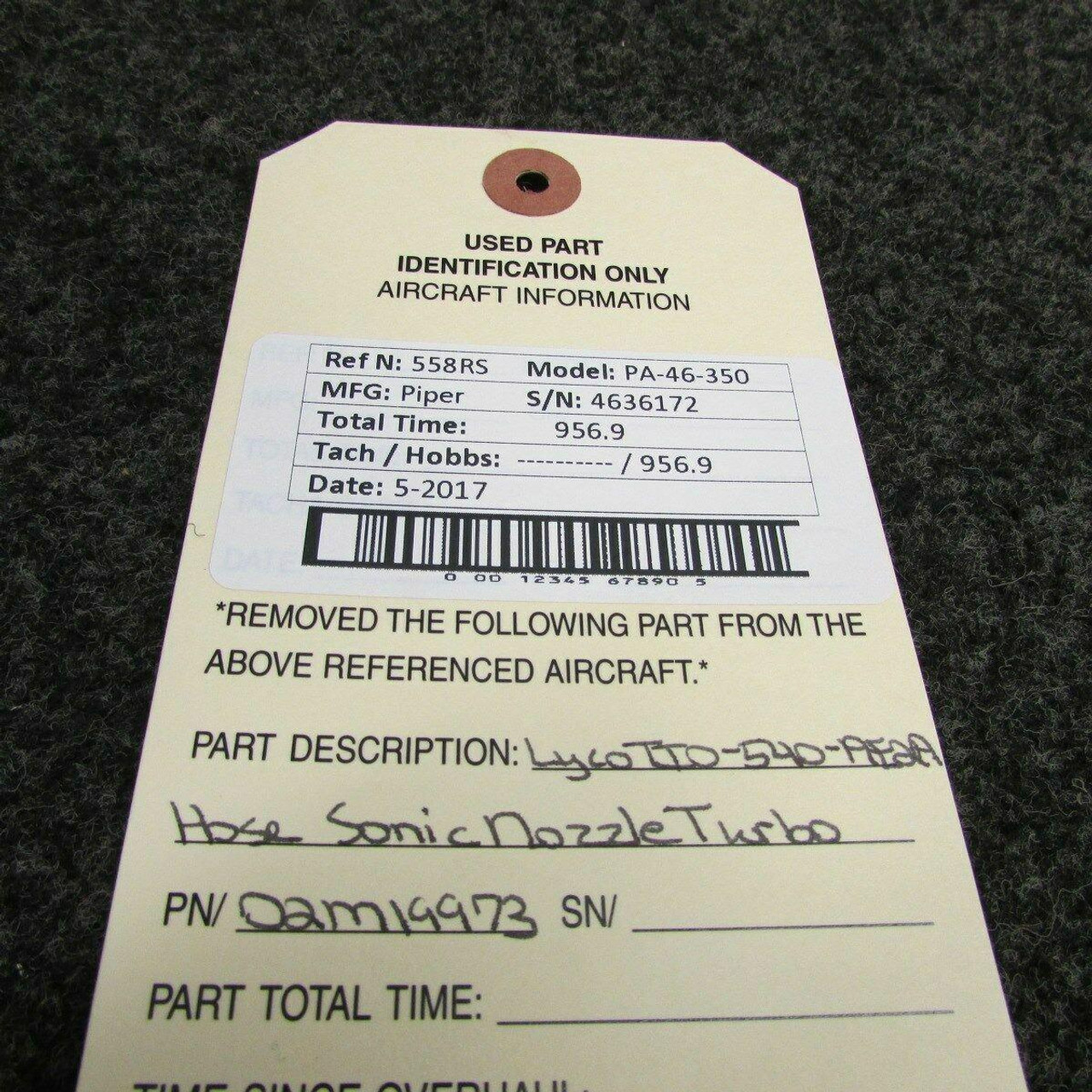 02M19973 Piper PA46350 TIO540AE2A Sonic Nozzle Turbo Hose