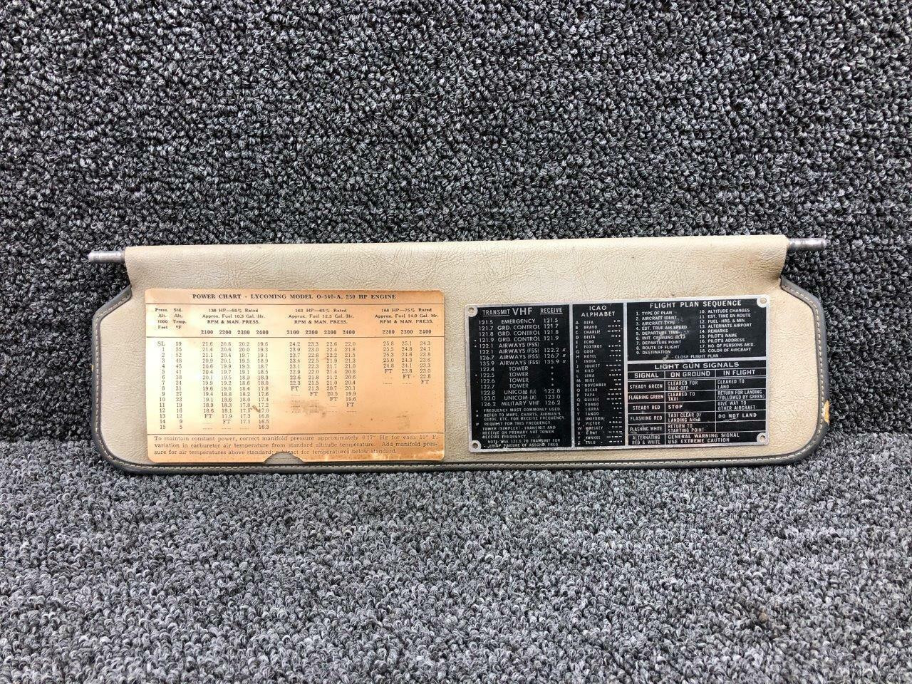 35-534085-14 Beechcraft V35B Sun Visor Assembly (Leather)