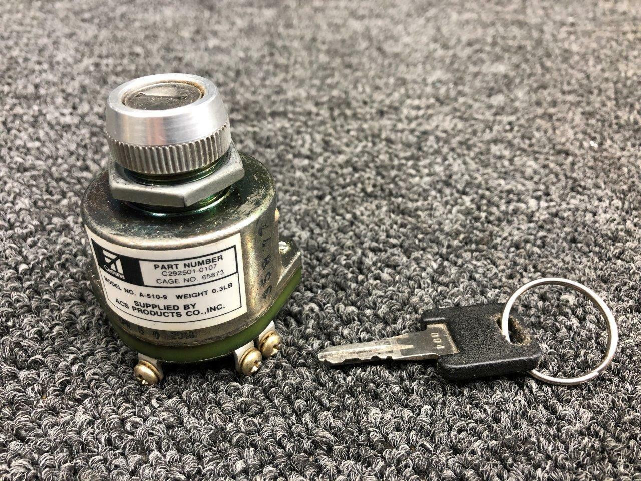 A-510-9 (ALT: C292501-0107) ACS Ignition Switch W/ Key (14-28V)