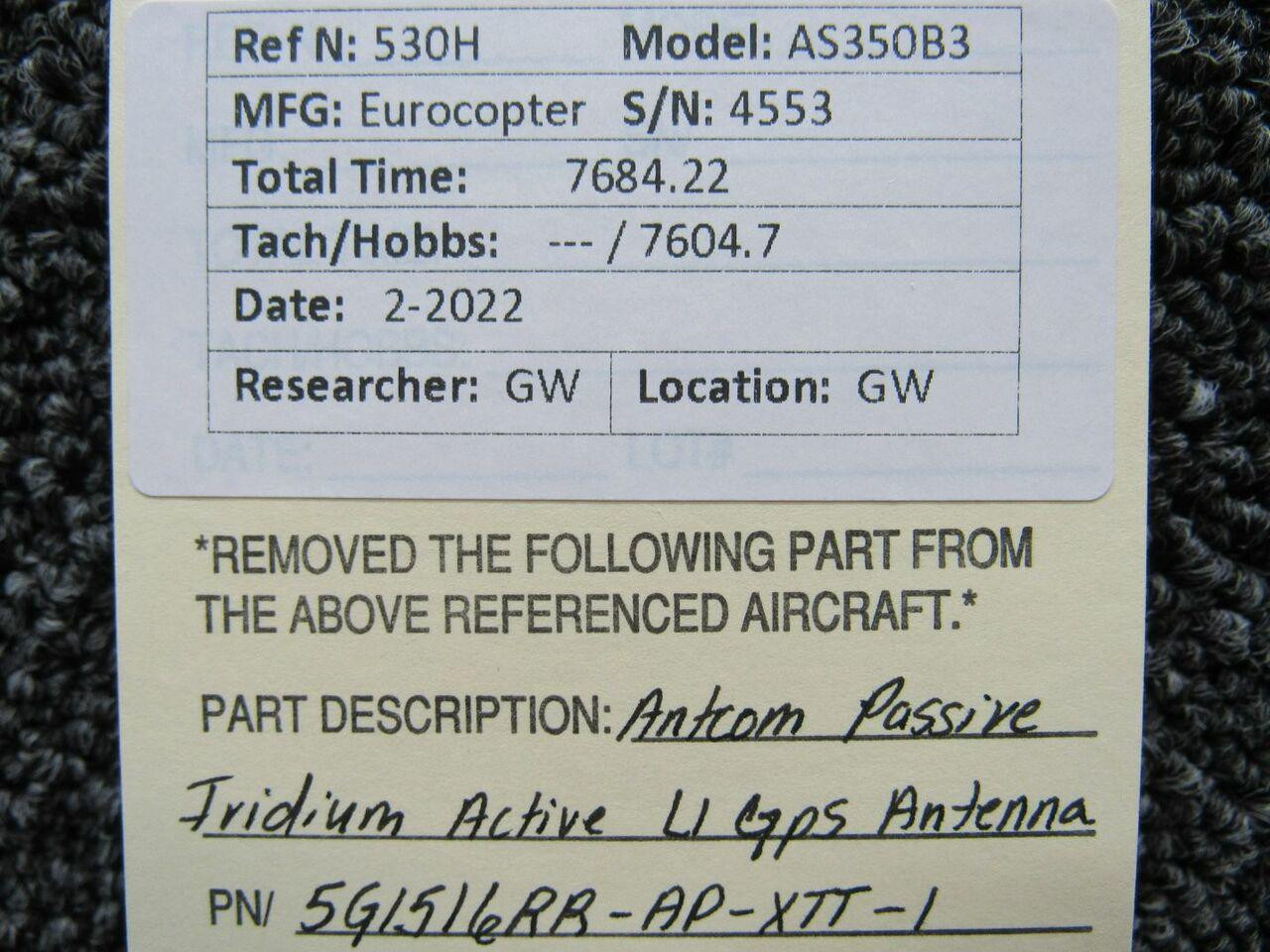 5G1516RRAPXTT1 Passive Iridium Active L1 GPS Antenna