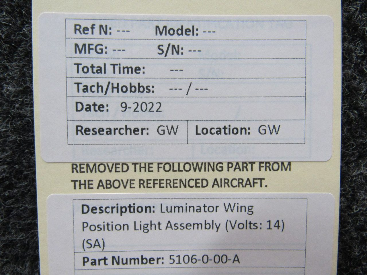 5106-0-00-A Luminator Wing Position Light Assembly (Volts: 14) (SA)