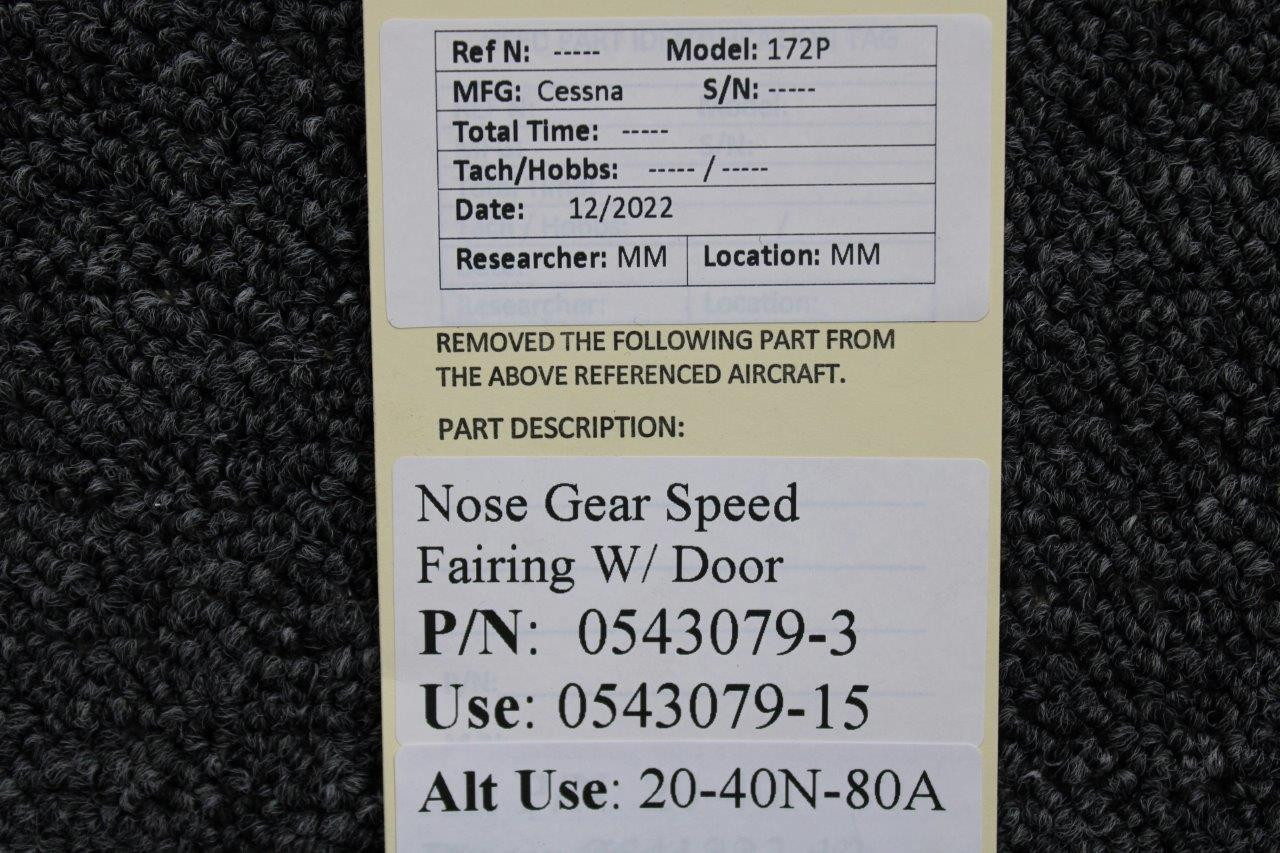 0543079-3 (USE: 0543079-15) Cessna 172P Nose Gear Speed Fairing
