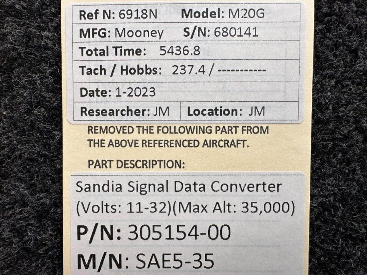 :D様 305154-00 Sandia SAE5-35 Altitude Encoder w Connectors (11