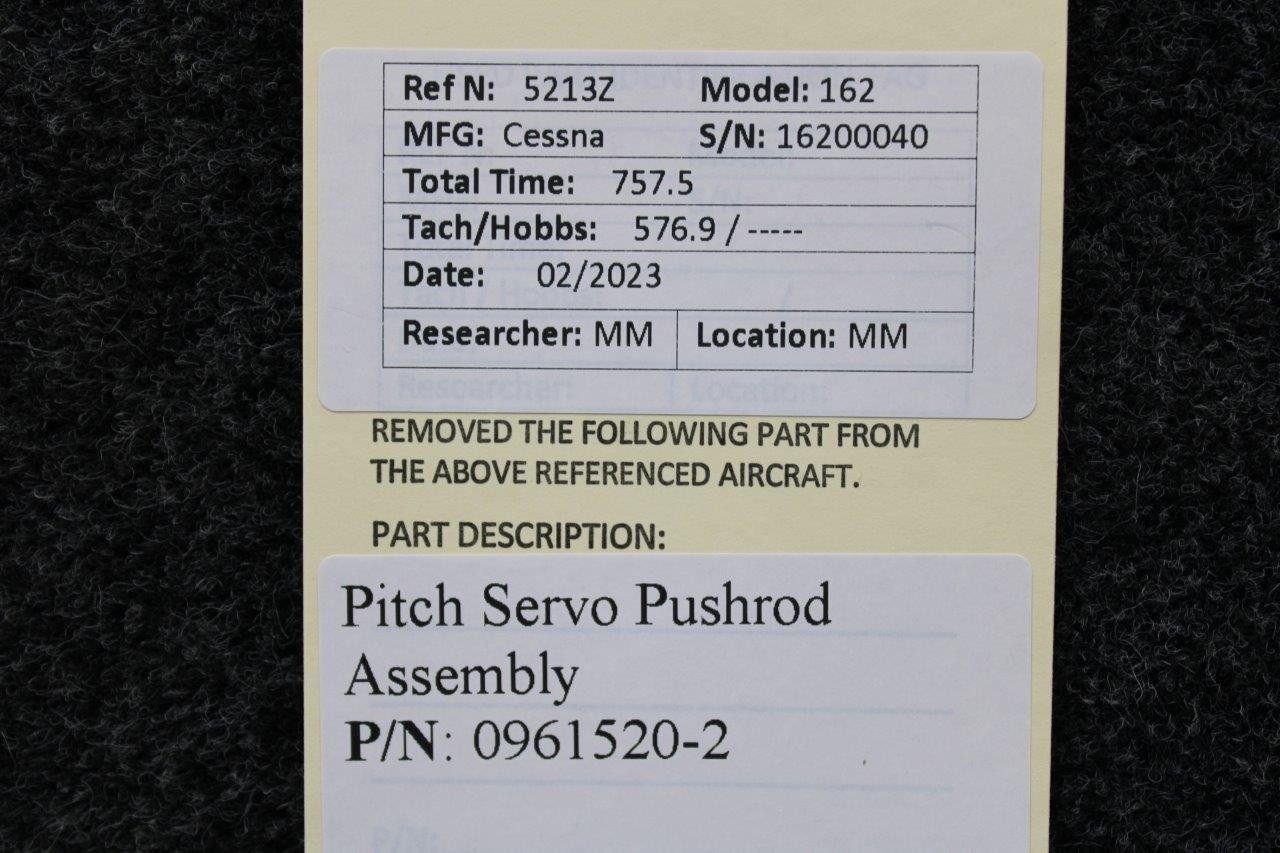 0961520-2 Cessna 162 Pitch Servo Pushrod Assy
