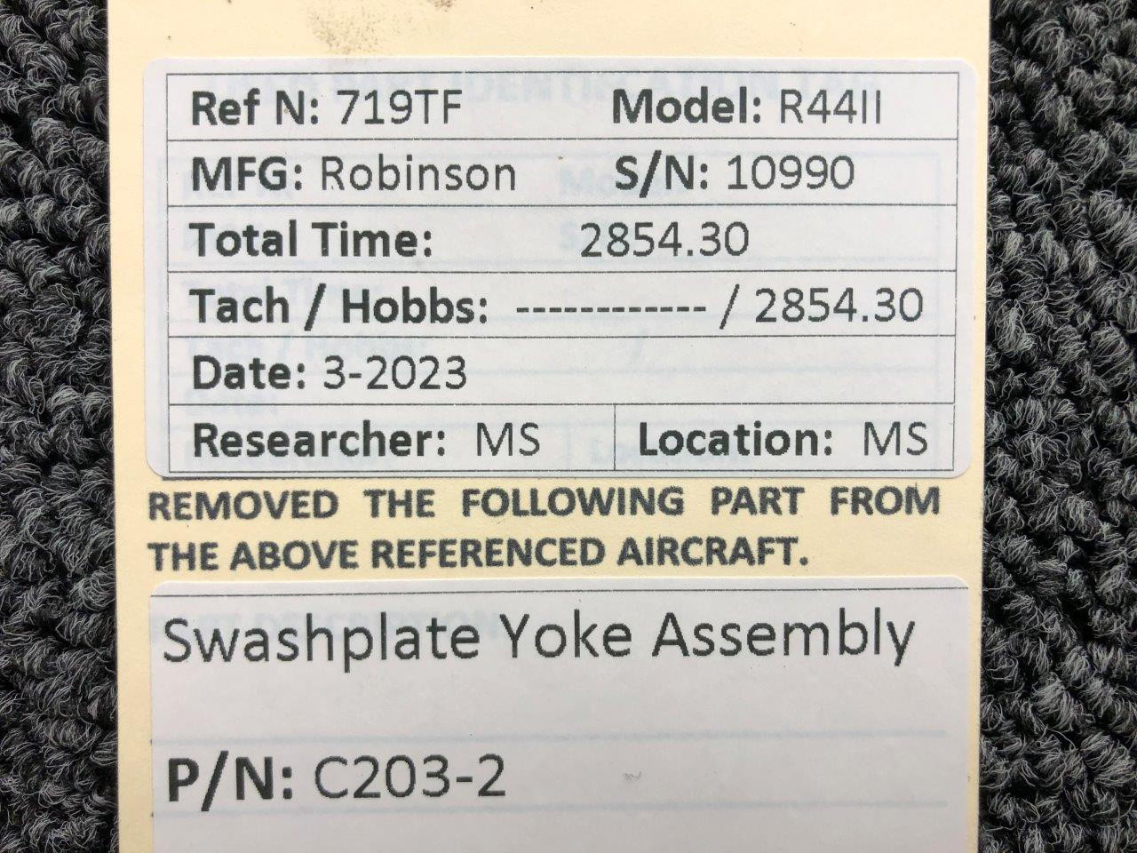 C203-2 Robinson R44II Swashplate Yoke Assembly For Sale