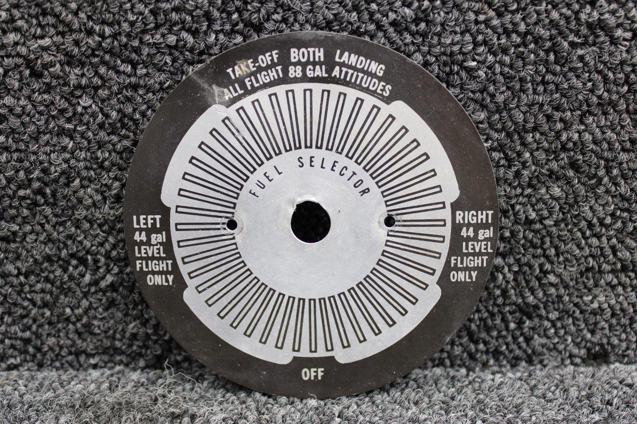 0705048-25 Cessna 182Q Fuel Selector Placard - 88 Gallon For Sale