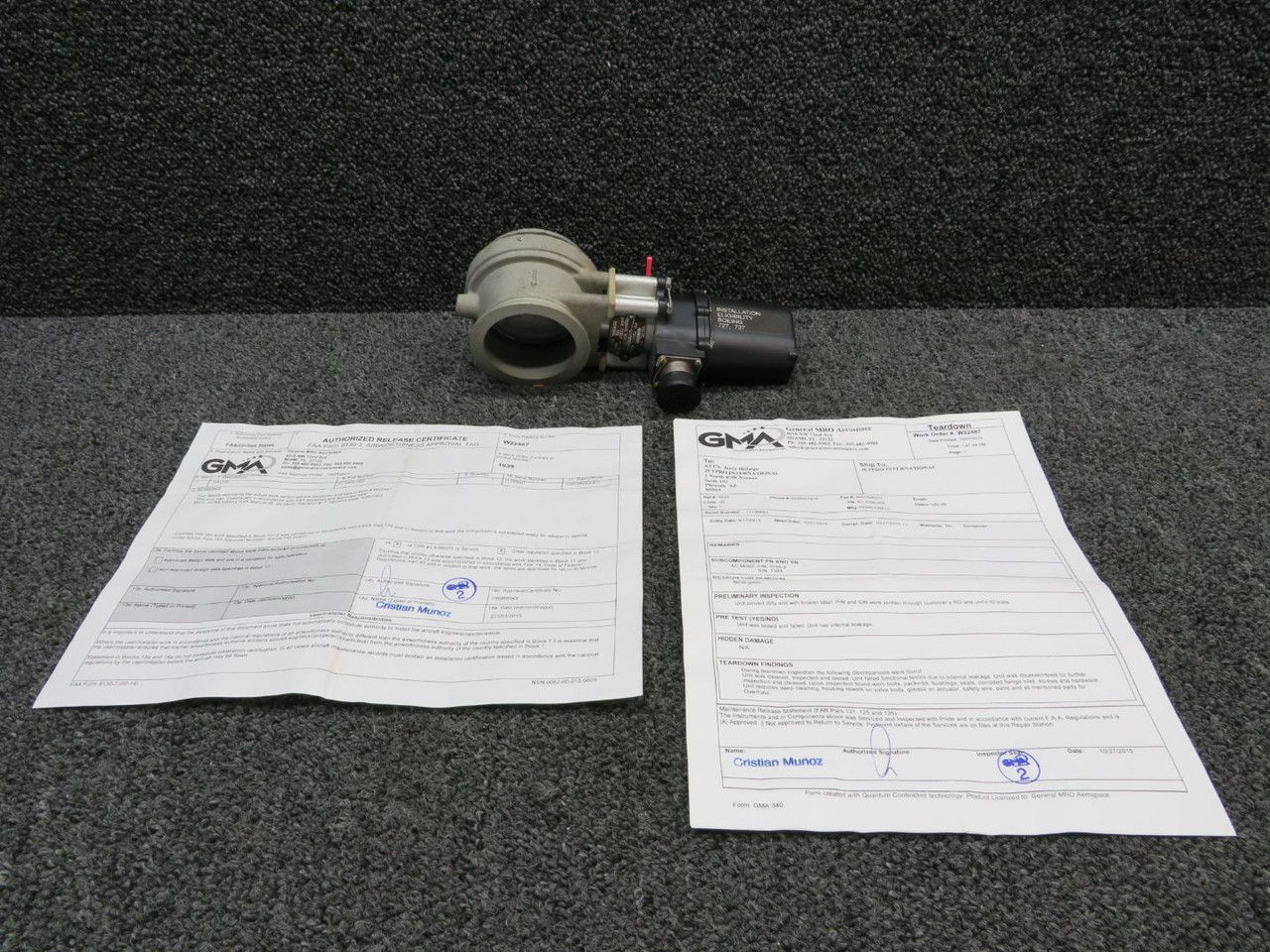 67-2906-002 Grimes Air Shut-Off Valve Assembly with 8130-3 (Overhauled)