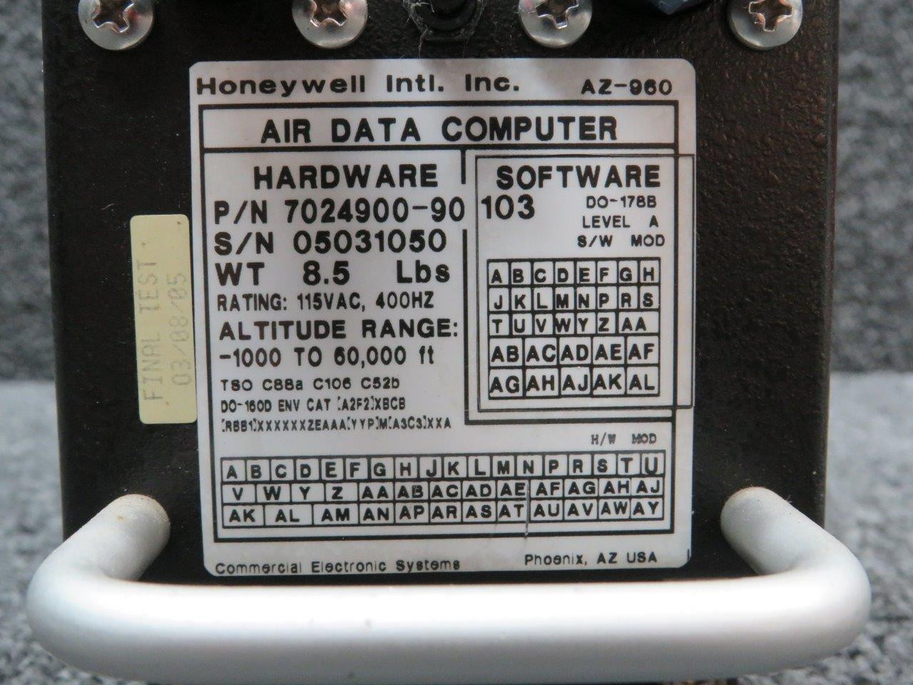 7024900-90 Honeywell Air Data Computer Unit For Aircraft